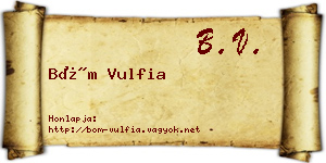 Böm Vulfia névjegykártya